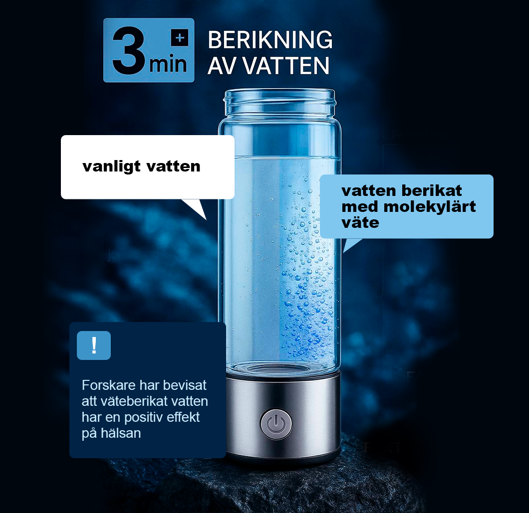 Elektrisk Vätevattenflaska 420ml – Portabel Vätegenerator med Titanfilter | Antioxidant Dryck för Energi & Immunförsvar